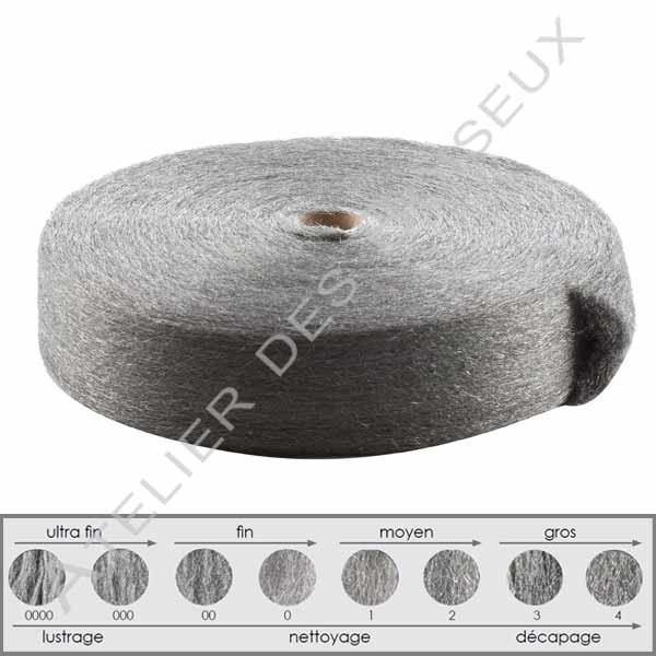 TAMPEL - Rouleau 1KG de laine d'acier (épaisseur ultra-fine 0000)