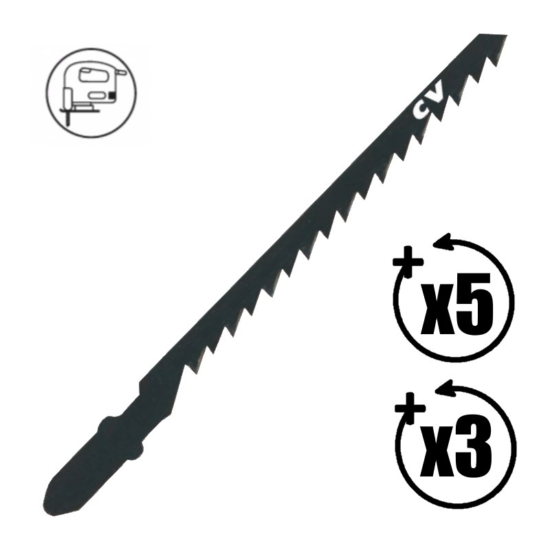 LEMAN - Lames de scie sauteuse coupe courbe (longueur : 75 mm / pas : 4 mm)