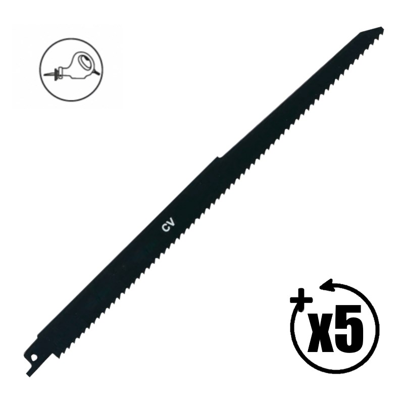 LEMAN - Carte de 5 lames de scie sabre (longueur : 280 mm)