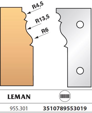 LEMAN - Jeu 2 fers de toupie Ht. 90mm N°301