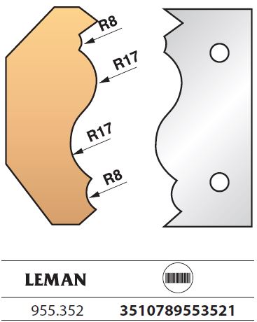 LEMAN - Jeu 2 fers de toupie Ht. 90mm N°352