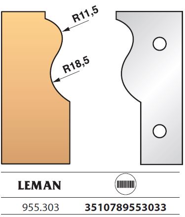 LEMAN - Jeu 2 fers de toupie Ht. 90mm N°303