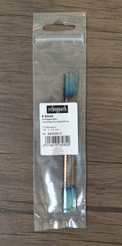 SCHEPPACH - Kit de 6 lames de scie à chantourner avec ergots (135 mm x 3 x 0.5, 10 dents)