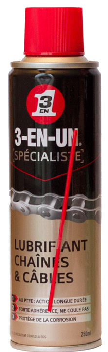 3-EN-UN Lubrifiant PTFE 3EN1 Chaînes et câbles aérosol (250 ml)