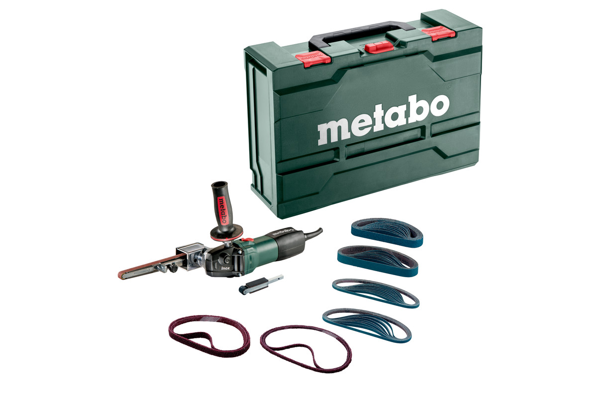 METABO - BFE 9-20 Limes à bande - 950W avec coffret metaBOX 185 XL et set d'accessoires