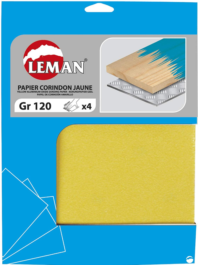 Leman Lot de 50 feuilles papier de verre silex 230 x 280 mm Gr Leman 9723112 120 pour bois 