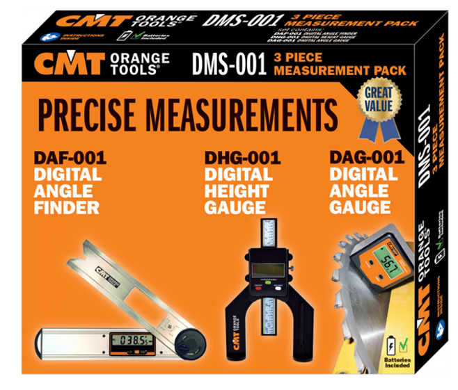 CMT - DMS-001 Pack 3 outils de mesure pour menuiserie