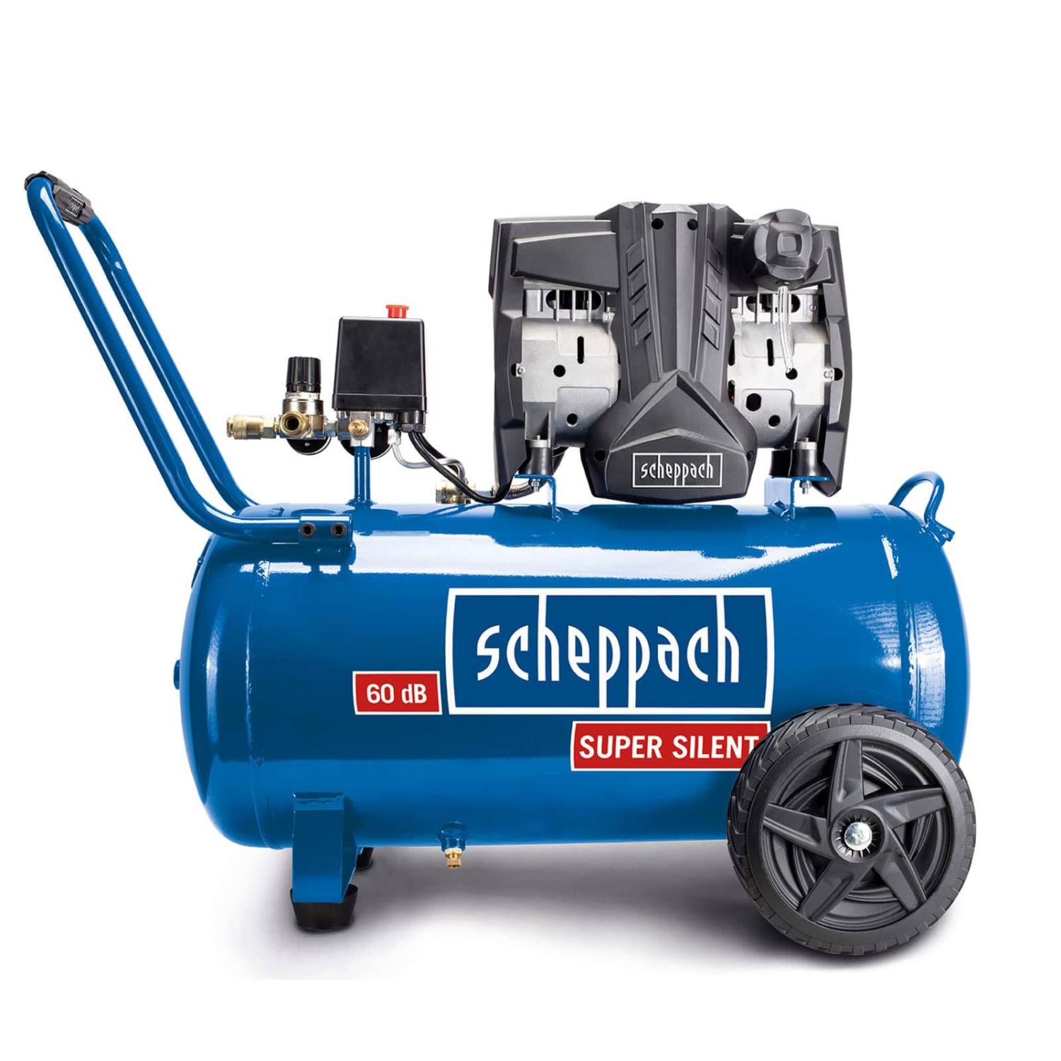 Scheppach - HC51Si Compresseur d'air 50L Silencieux - 1500 W - 260L/min - Double cylindre