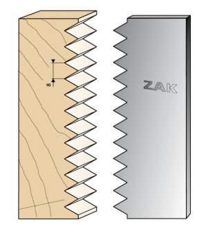 ZAK - Jeu de 2 Fers pour Porte-Outils hauteur 100 - Profil Assemblage denture 8 mm