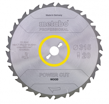 METABO - Lame de scie « power cut wood - professional », 315x30 Z24 (denture) WZ 20°
