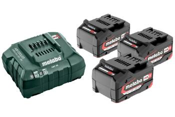 METABO - Set de base 3 x batteries Li-Power 18 V/4,0 Ah + chargeur ASC 55