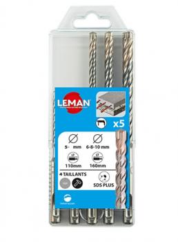 Leman - Coffret 5 forets SDS+ à 4 taillants