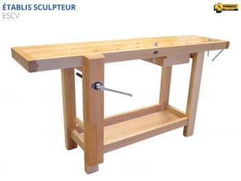 ÉTABLIS FRANÇOIS - ESCV Établis Sculpteur / Luthier avec presse avant verticale VE24